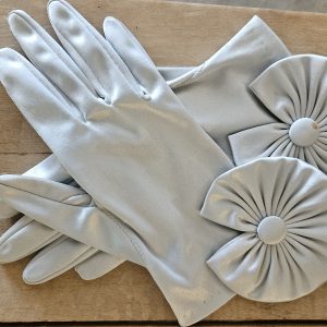 Silver Stretchy Bow Gloves